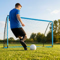 Folding football goal with aluminium frame and high-impact net