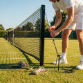 Tennis surround system with netting and poles for home use