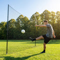 Ball stop netting system with steel posts and HDPP netting