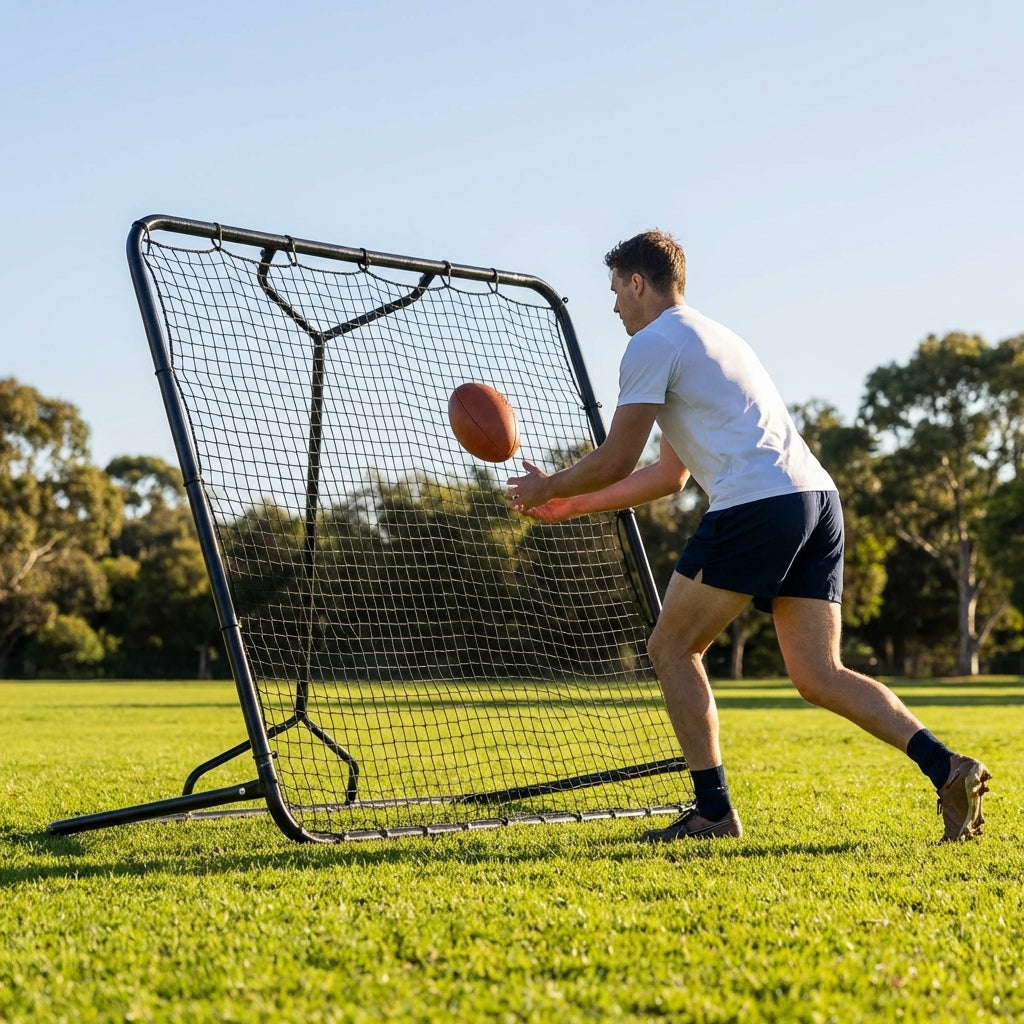 AFL rebounder net with galvanised steel frame for training