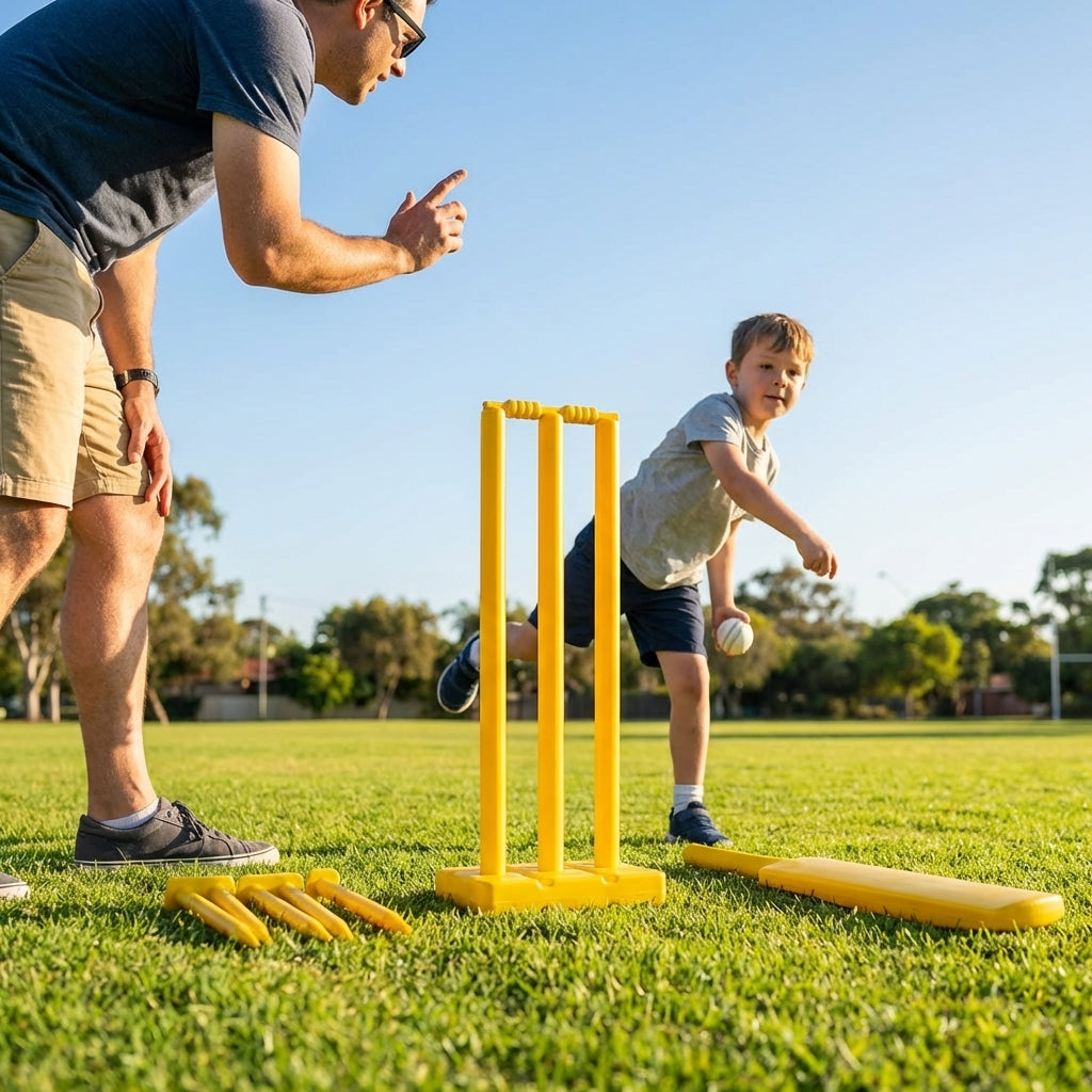 Flexible Cricket Stumps set with customisable options for training