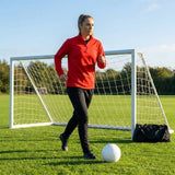 Women's tracksuit top in polyester with quarter zip and stand-up collar