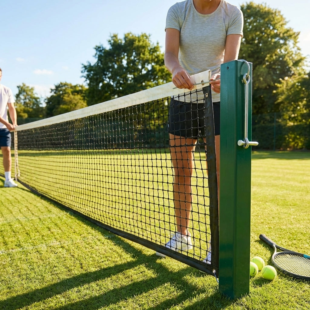 42ft Tennis Net with Black HDPE Braided Twine for Indoor and Outdoor Use