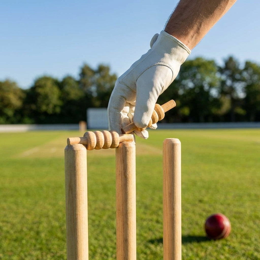 Wooden cricket bails for club and pro use, made from hardwood and ash wood