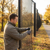 Black anti-litter netting made from HDPP twine for building sites