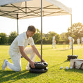 Gazebo weights for secure anchoring of outdoor shelters