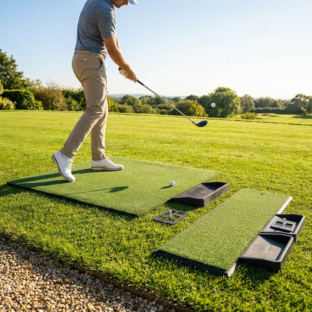 Golf Hitting Mat with Artificial Turf and EVA Foam Base