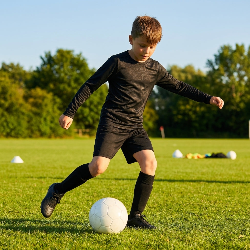 Kids' Long Sleeve Football Kit with Geometric Design
