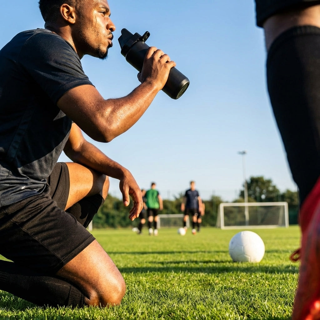 Hygienic water bottle with contactless nozzle for sports use