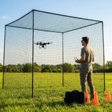 Drone enclosure net with HDPE twine for outdoor use