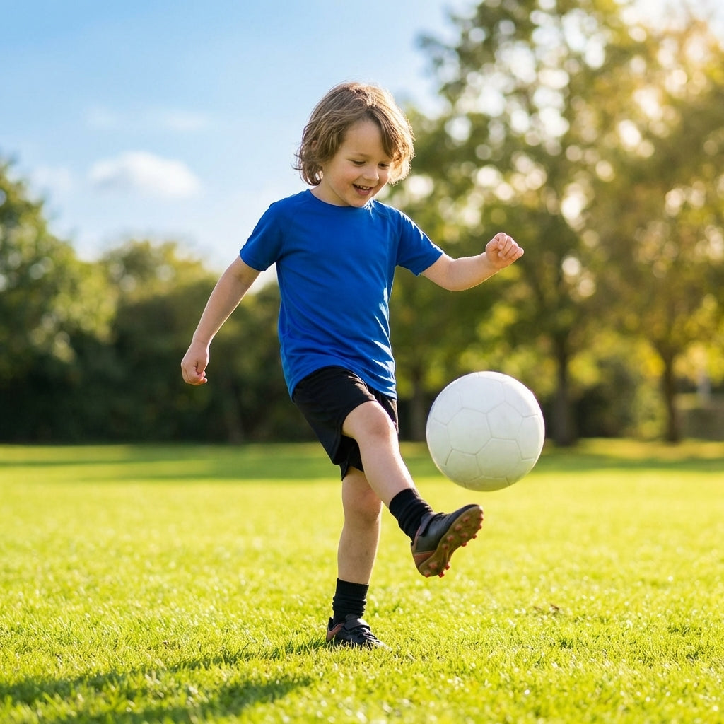 Kids' base layer top in vibrant colours for ages 5-10, ideal for sports