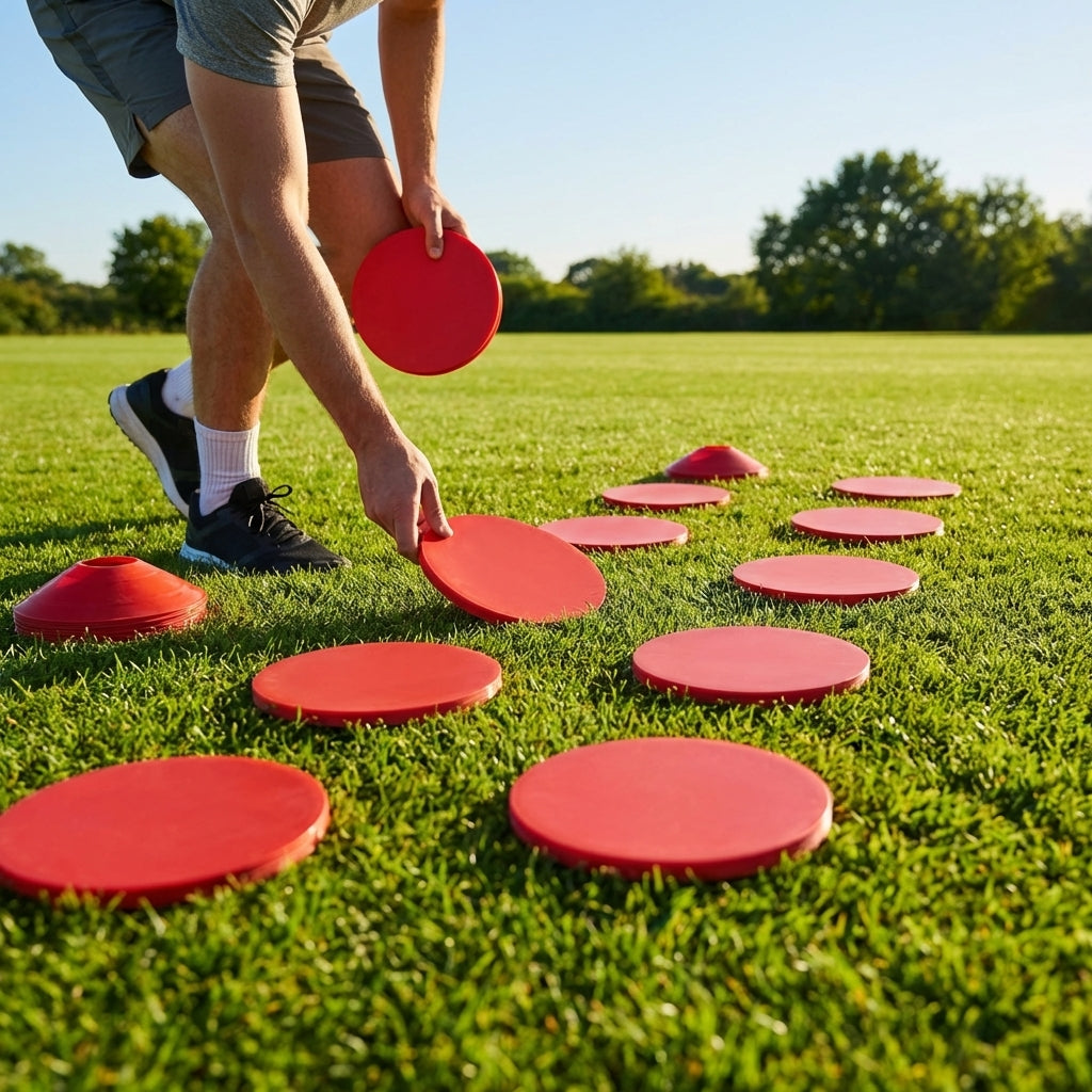 Vibrant flat disc markers for sports training