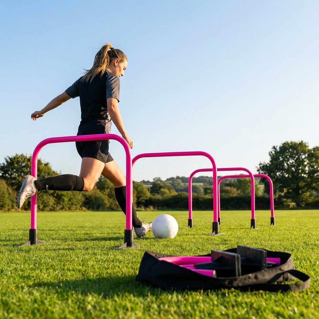 Football training passing arcs made of 34mm PVC