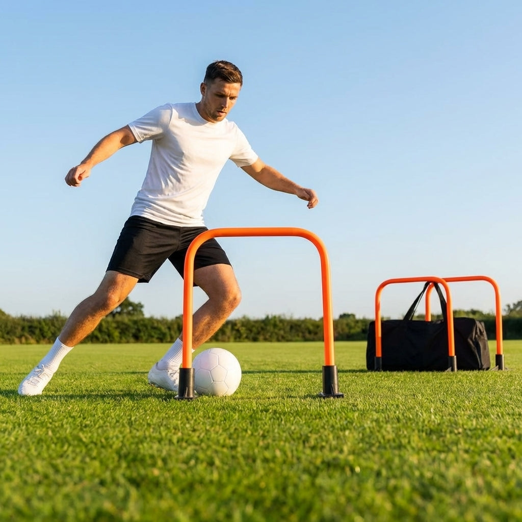 Football training passing arcs made of 34mm PVC