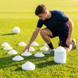 Colourful training marker cones for sports fields