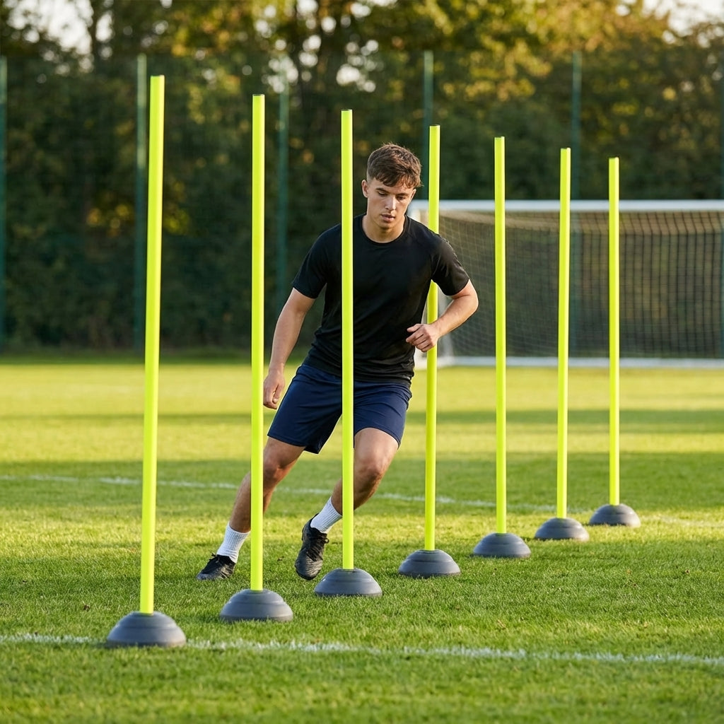 Slalom training poles in vibrant colours for sports practice