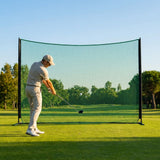Ball stop netting system with steel posts and HDPP netting