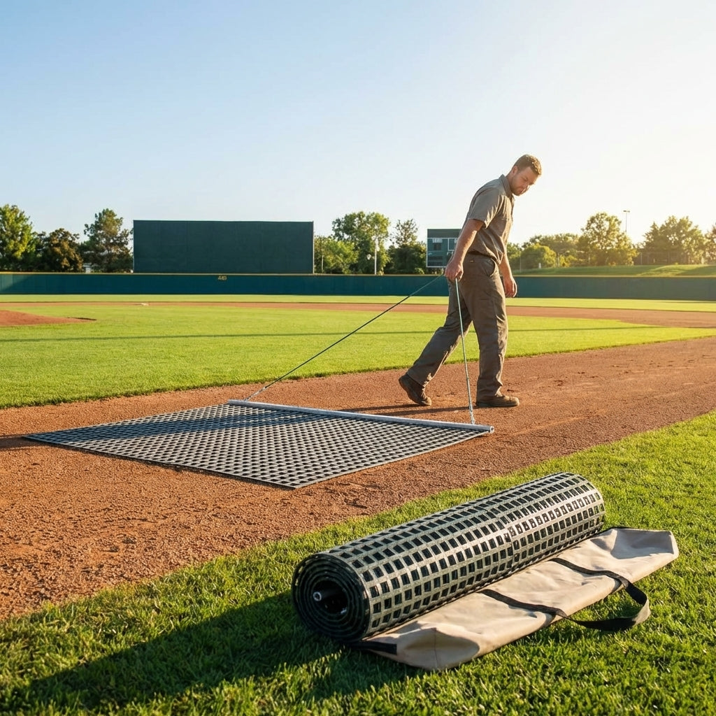Aluminium Baseball Field Drag Mat, available in Standard and Heavy Duty styles