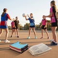 Reversible netball bibs in various colours and sizes for sports teams