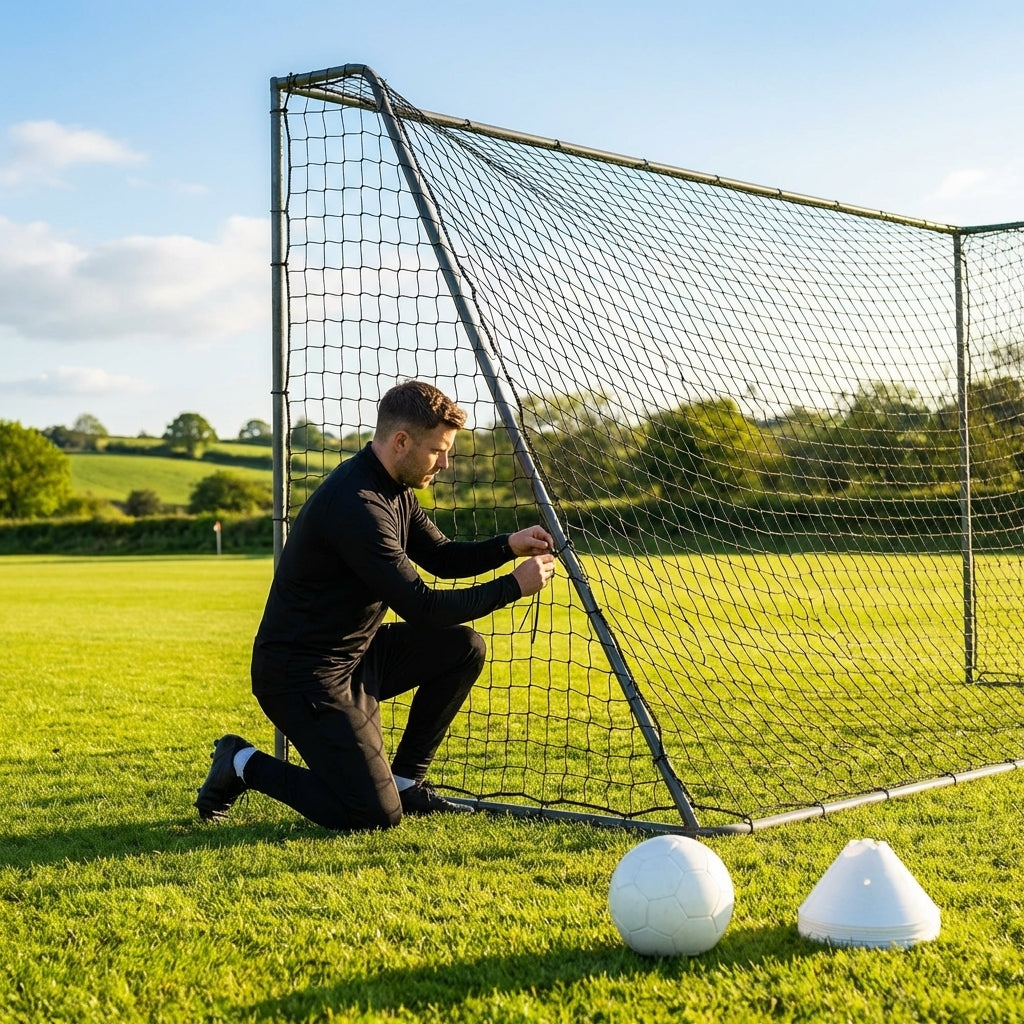 Black replacement sports nets made from HDPP twine for garden and sports use