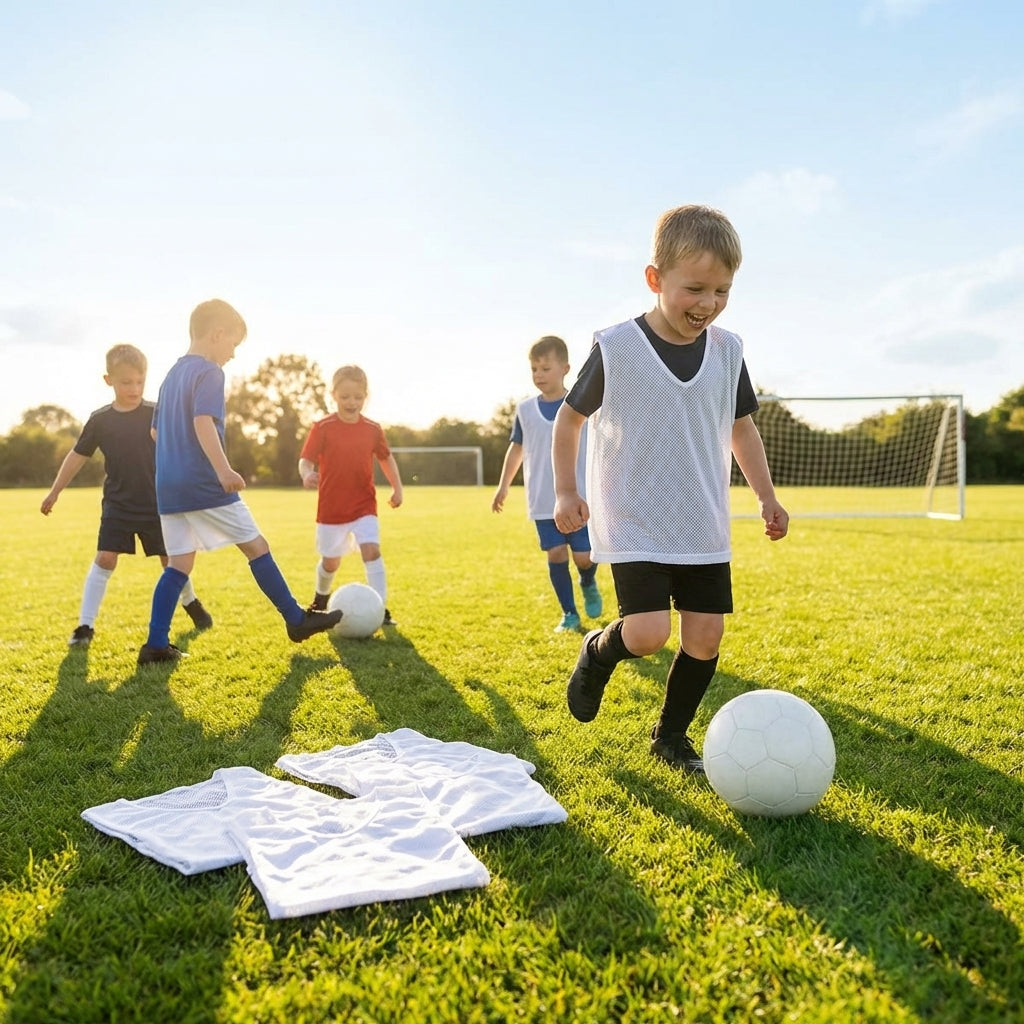 Football training bibs in quick-dry mesh
