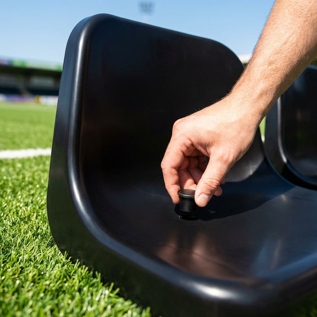 Replacement bungs for dugout seats in various colours