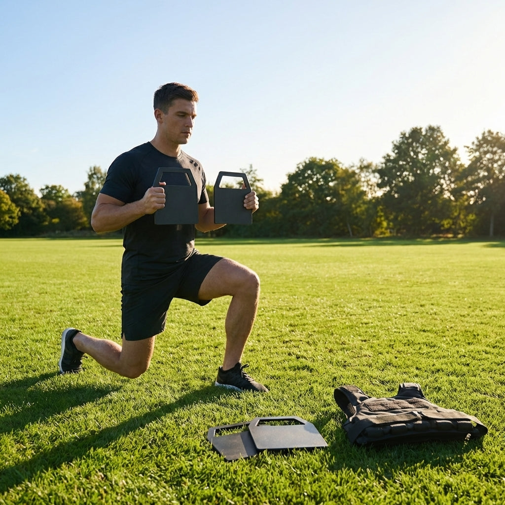 Steel weighted vest plates for fitness training