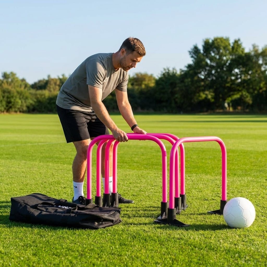 Football training passing arcs made of 34mm PVC