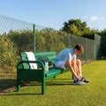 Aluminium tennis court bench in green for tournament use