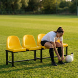 Aluminium sports bench with HDPE seats for indoor and outdoor use