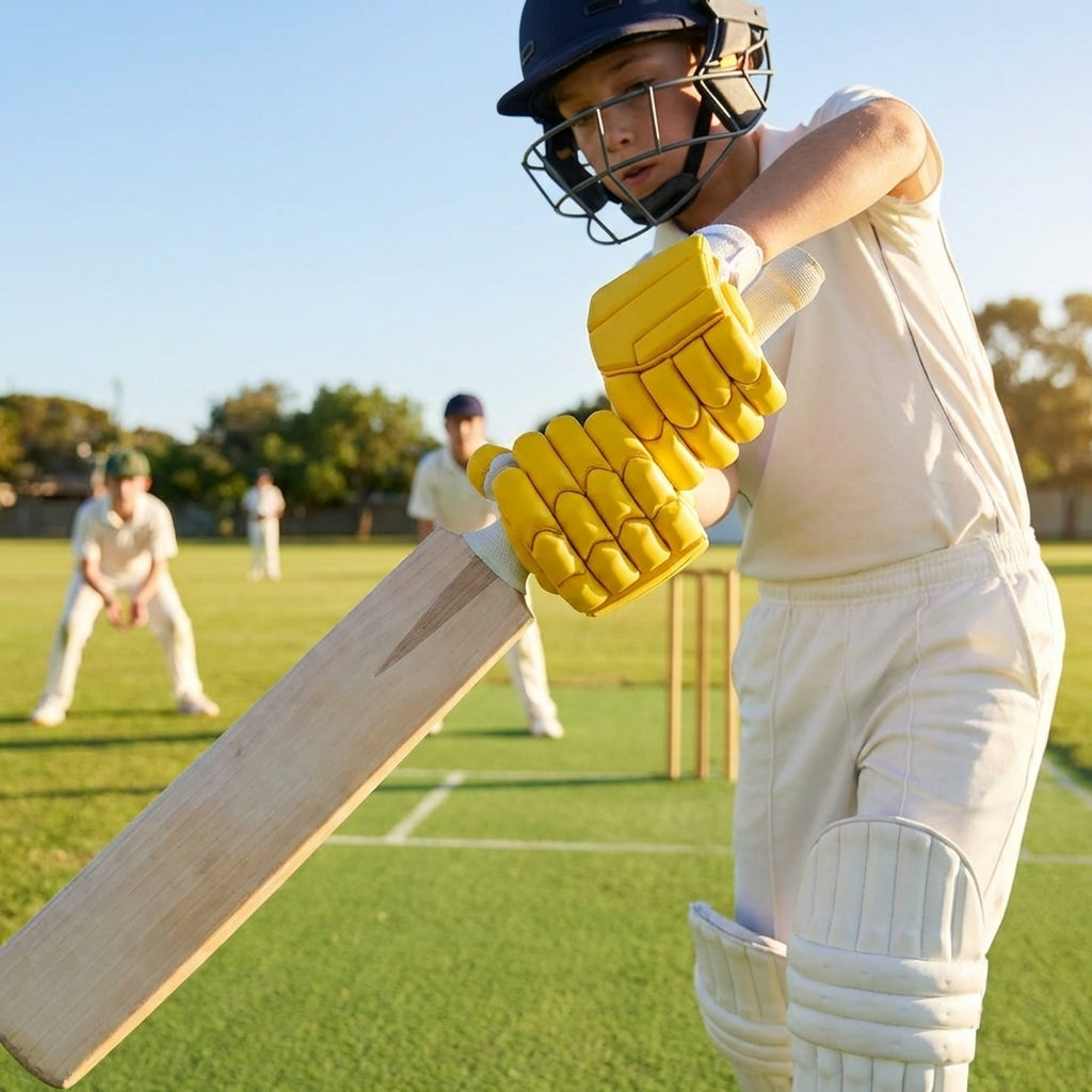 Coloured cricket batting gloves with English Pittard leather palm