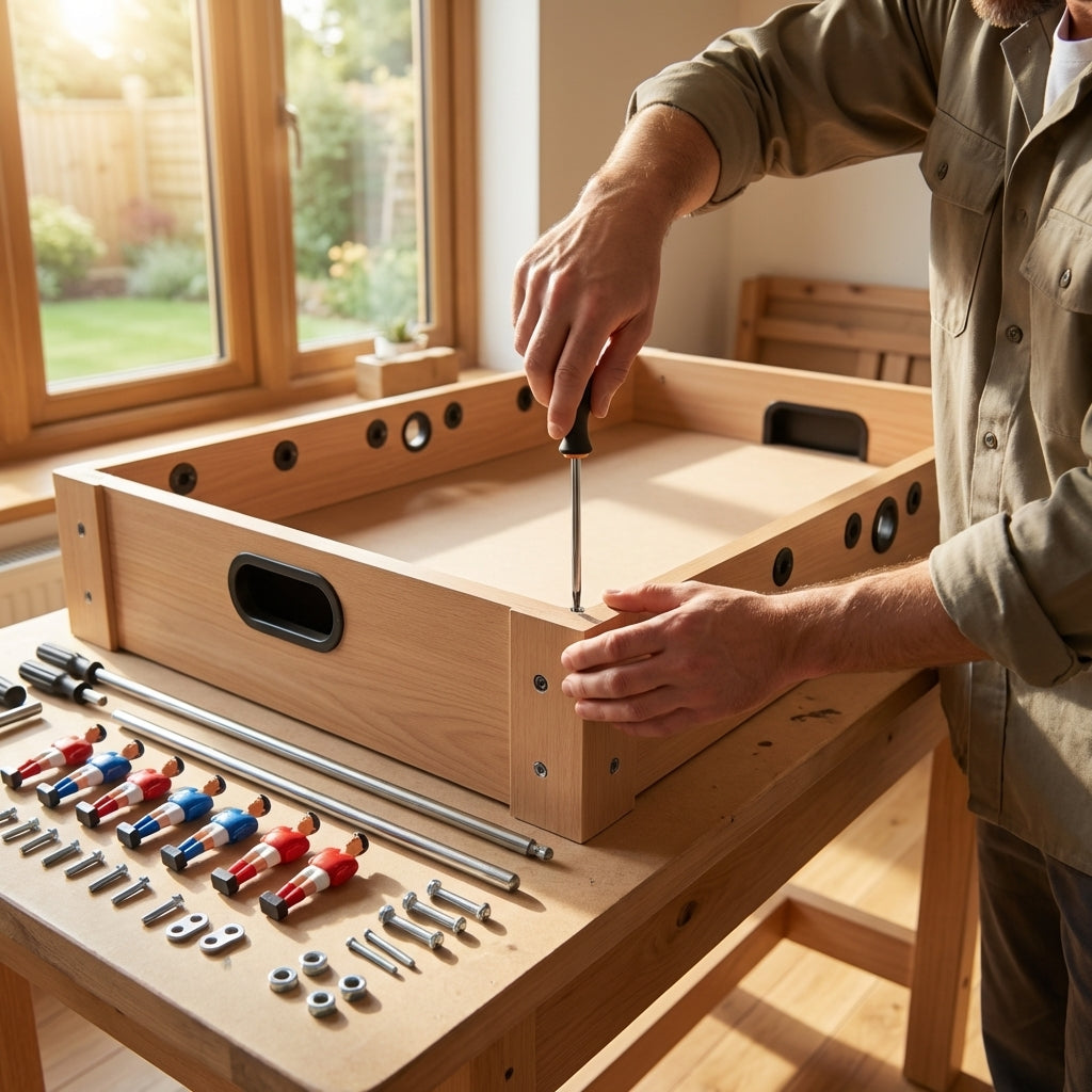 Table football spare parts, including legs and rods