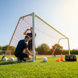 Football goal nets 24 x 8 ft, durable HDPE for clubs and schools