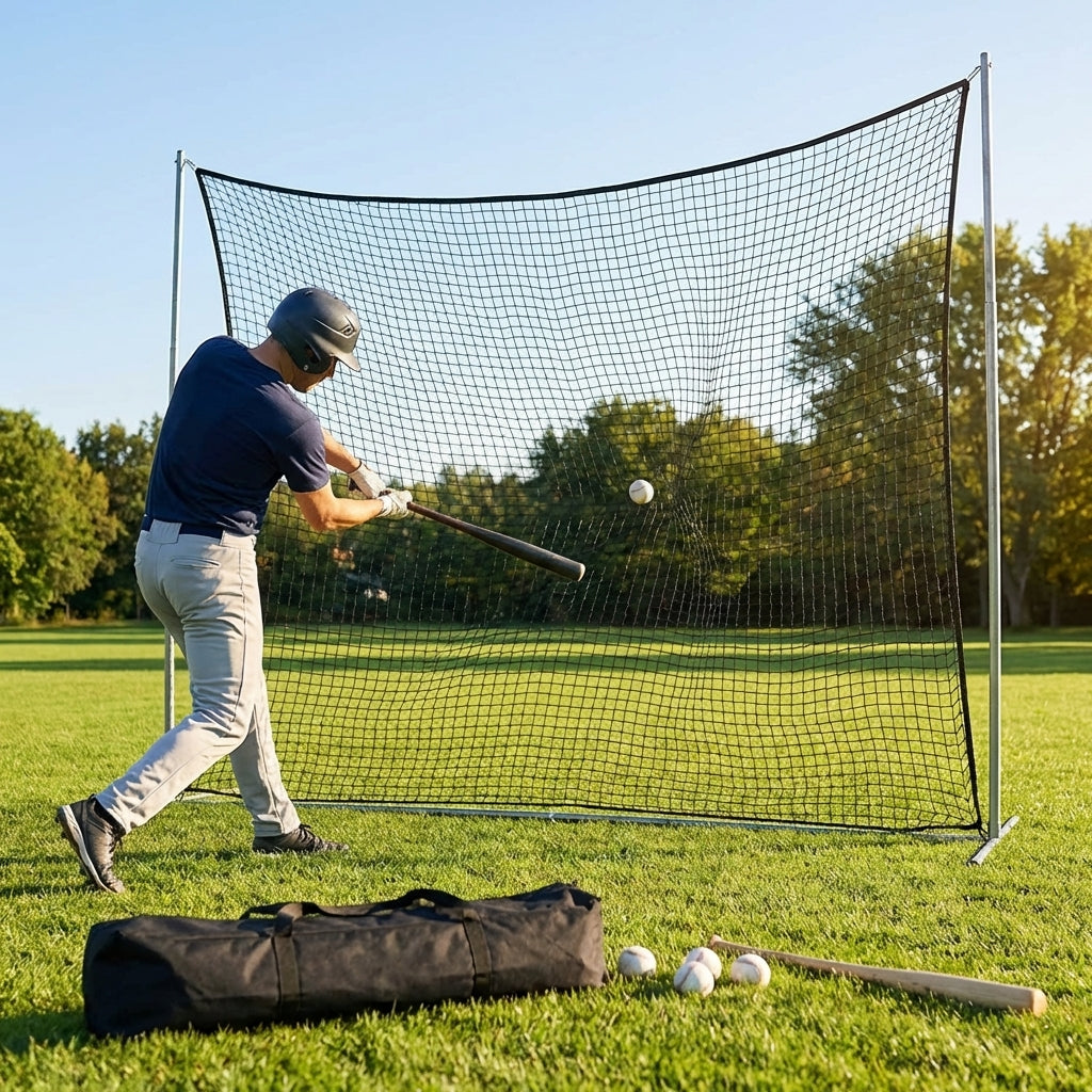 Custom baseball nets made from HDPP material in black