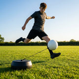Football return trainer with elastic cord for skill development