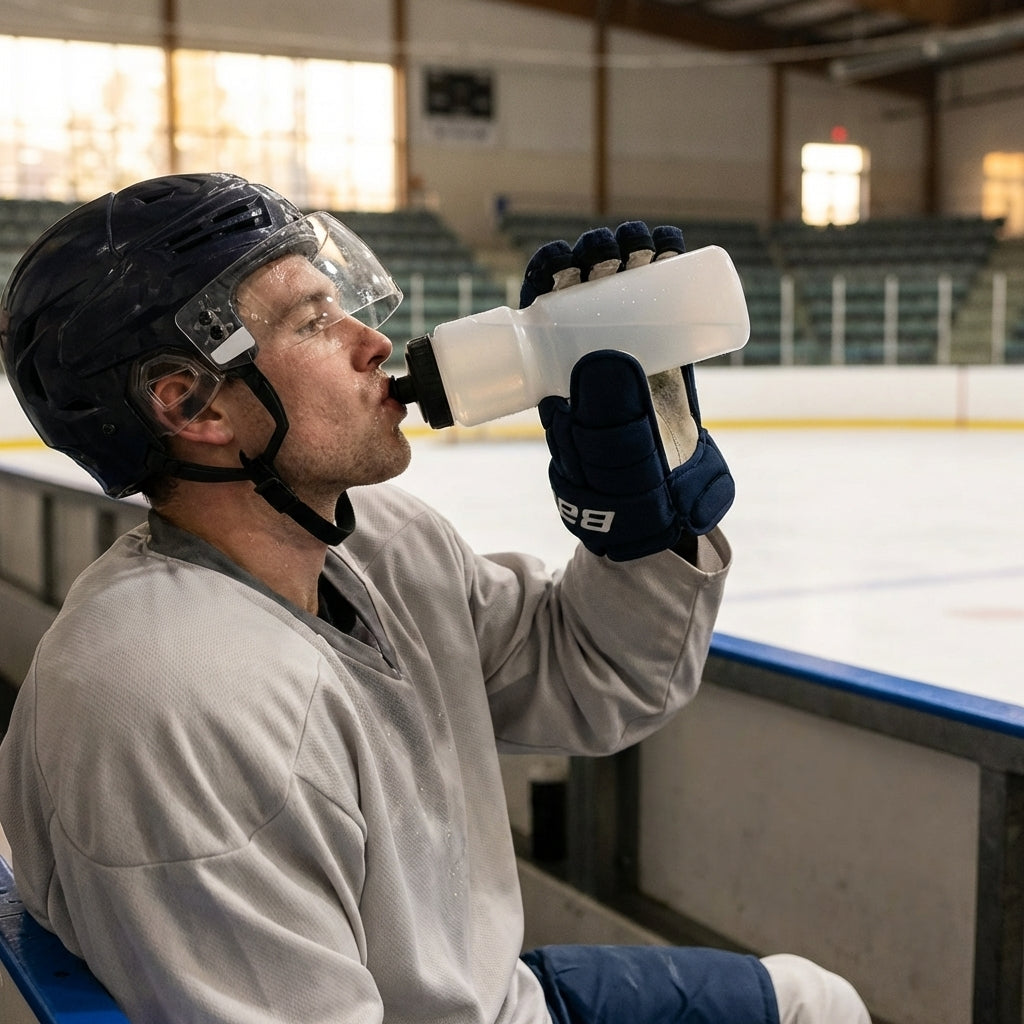Ice hockey water bottle, 750ml BPA-free plastic