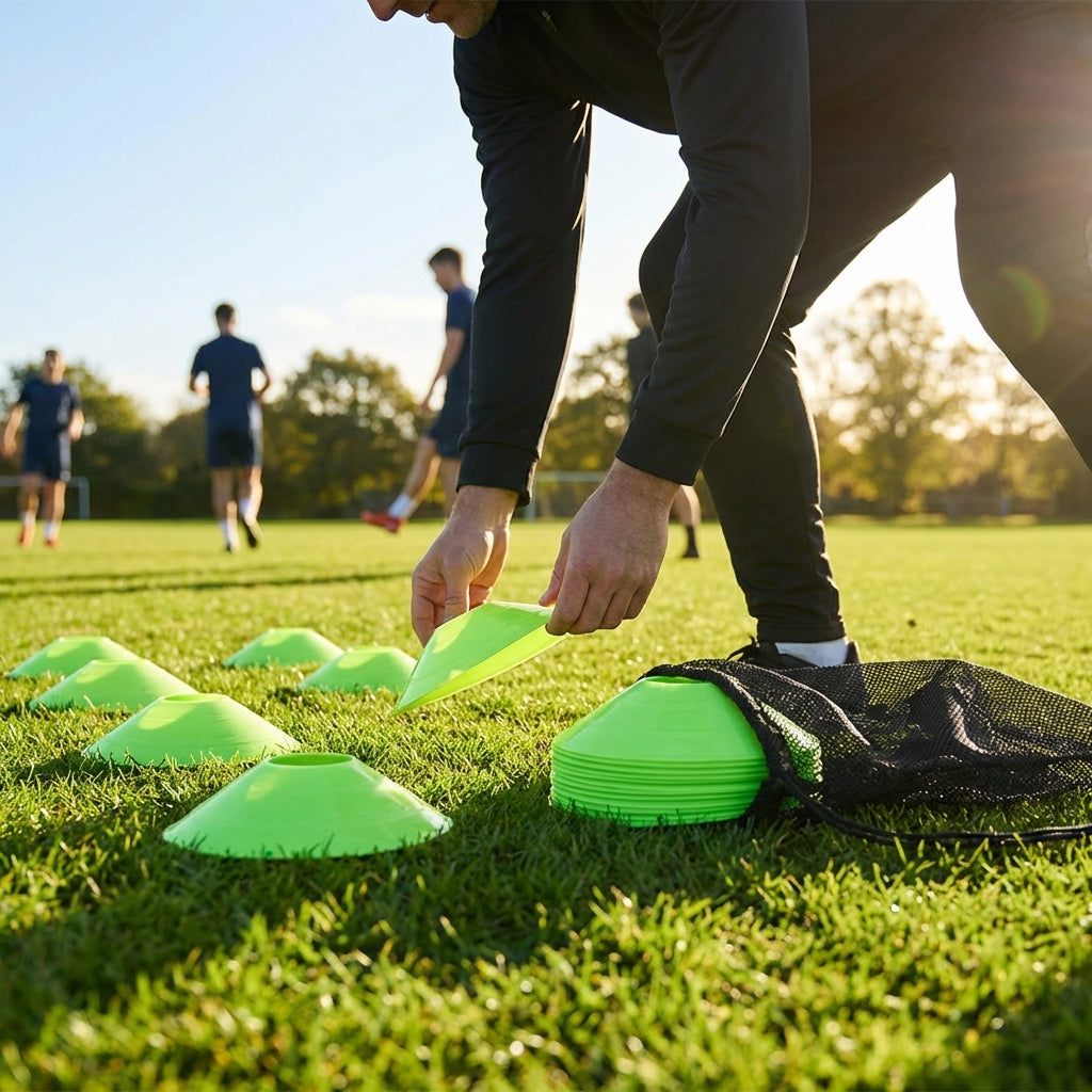 Vibrant flat disc markers for sports training