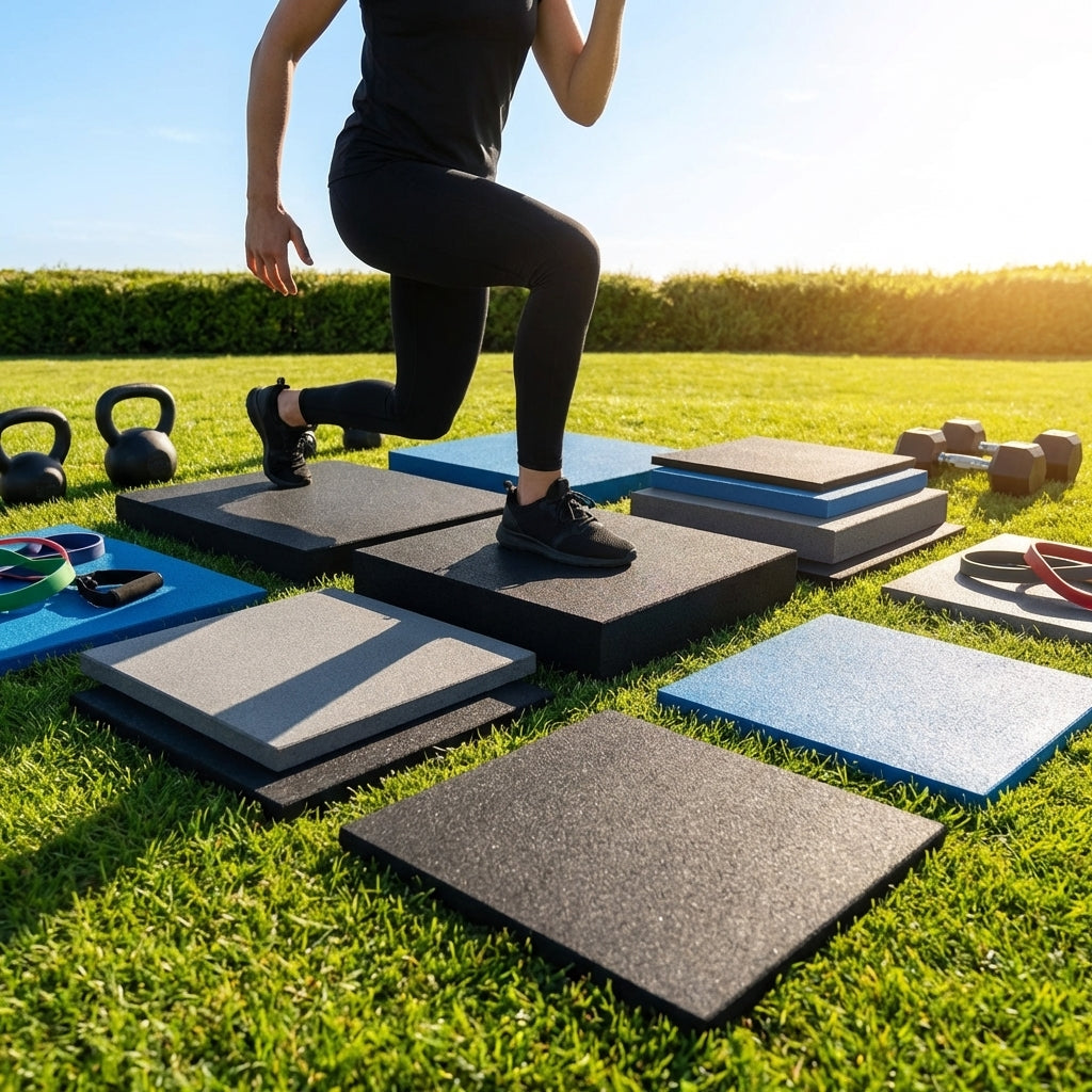 Rubber Gym Flooring Mats in various thicknesses and colours