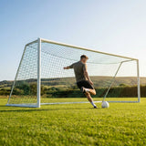 Football goal nets 24 x 8 ft, durable HDPE for clubs and schools