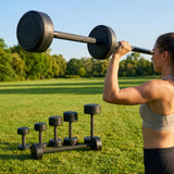 Rubber Barbell Weights with cast iron core for gym and home use