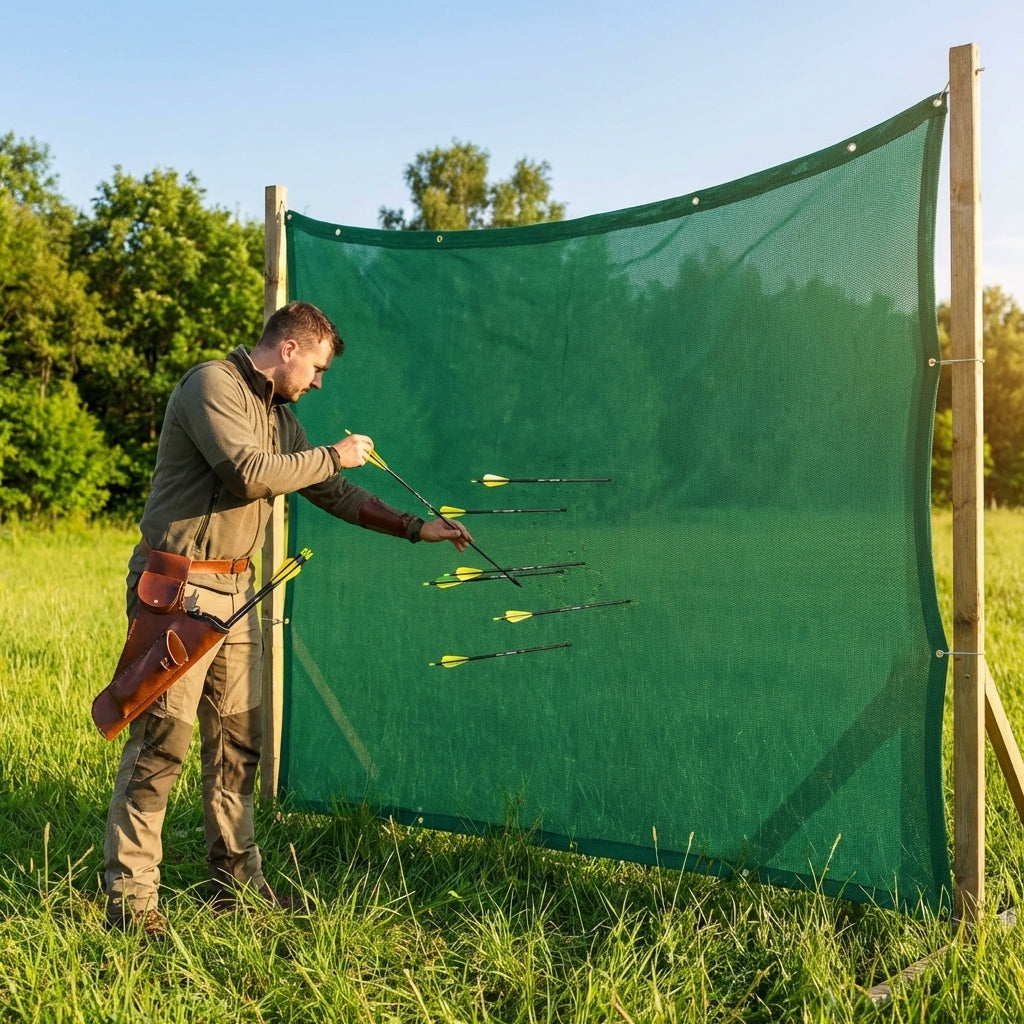 Custom-size archery netting in multiple colours for indoor and outdoor use