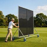 Cricket sight screen with galvanised steel frame and ultrafine mesh