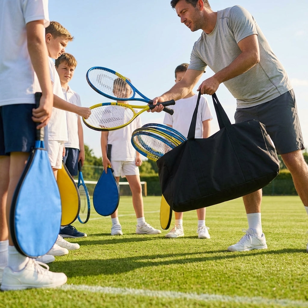 Tennis racket and bag set with aluminium rackets for coaches and players
