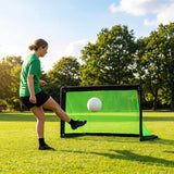 Folding football goal with aluminium frame and high-impact net