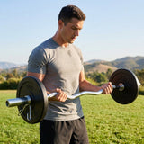 EZ Curl Bar for gym workouts, featuring steel construction