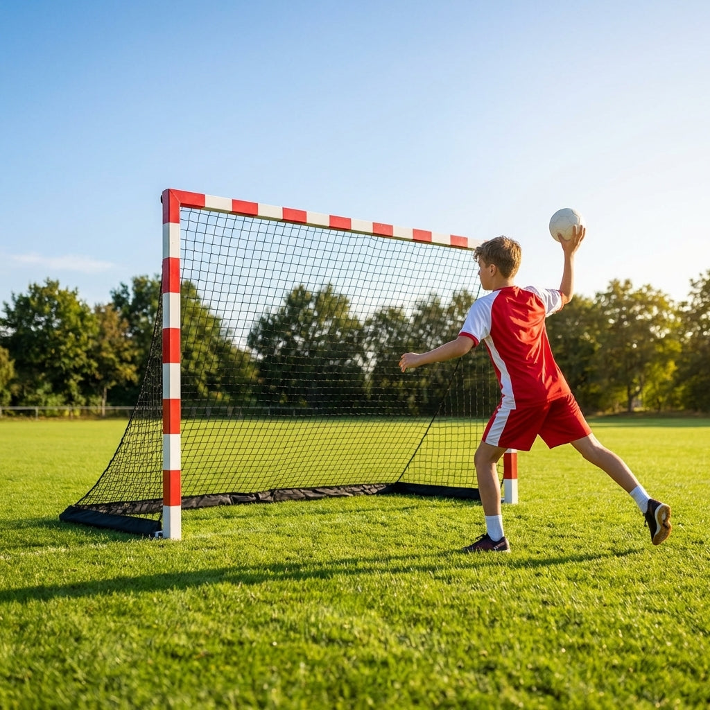 Portable handball goal for indoor and outdoor use