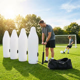 Inflatable football mannequins available in multiple sizes for training use