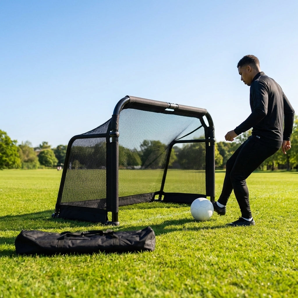 Aluminium Folding Football Goal in various sizes and colours, ideal for training and matches