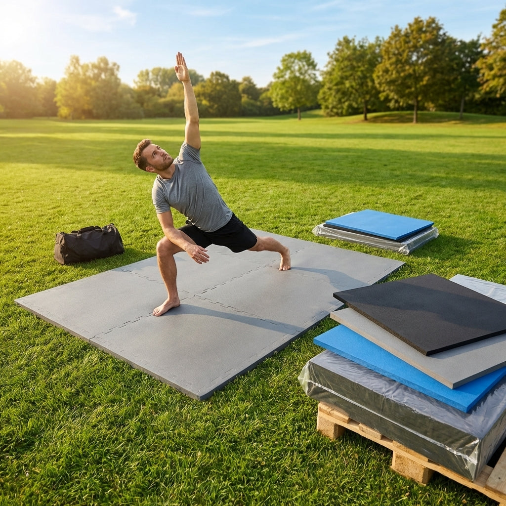 Rubber Gym Flooring Mats in various thicknesses and colours
