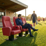 Luxury stadium seats with customisable marine vinyl and rustproof steel frame